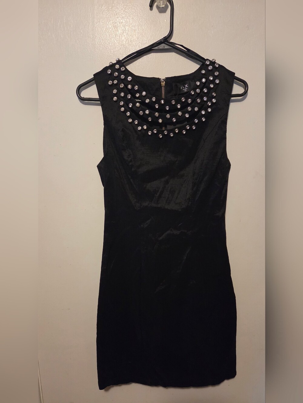AX Paris Black Mini Dress with Silver Stud Embellishment